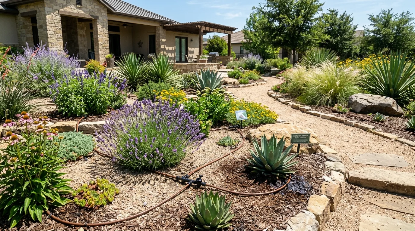 Layered Water-Saving Plant Mix